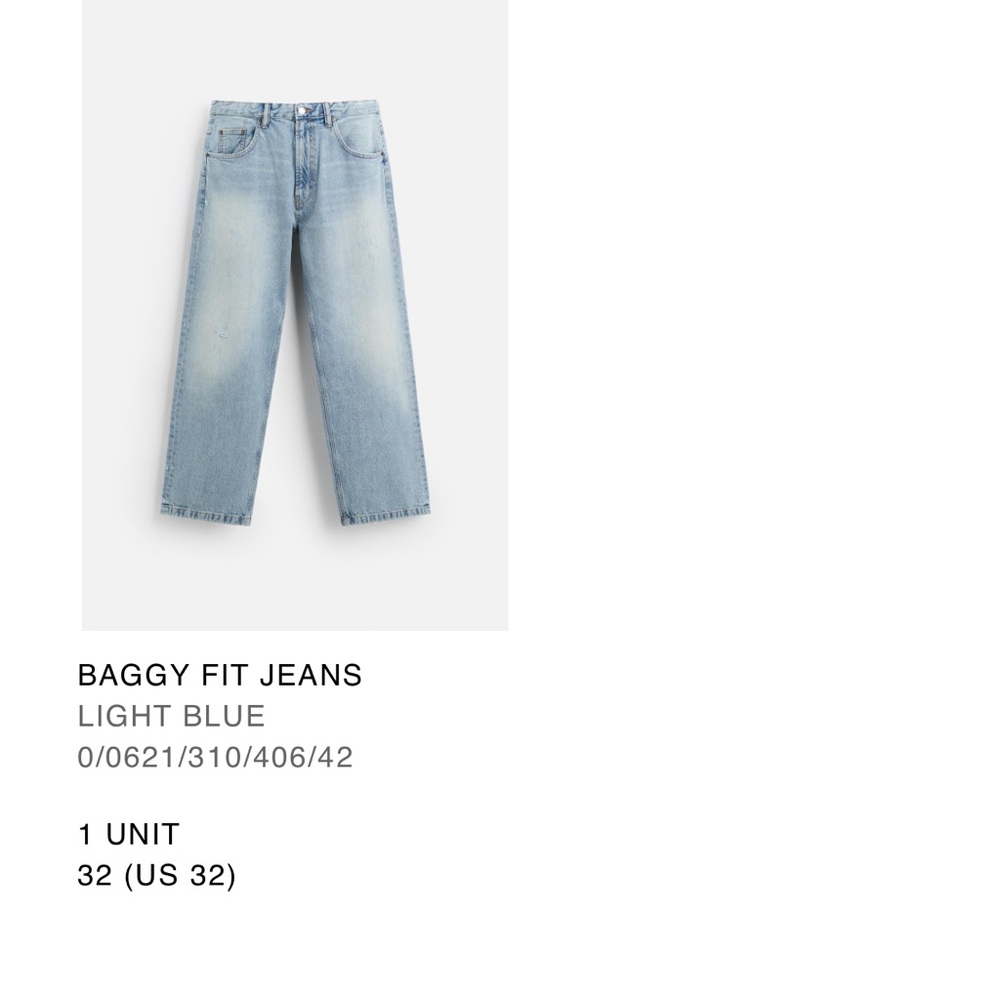 Zara Light Blue Relaxed Jeans